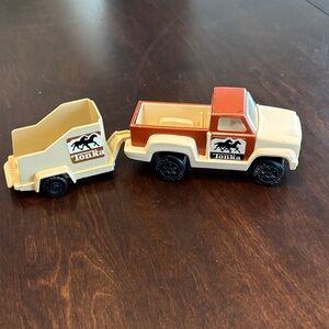 1979 Tonka Western Pickup with a detachable horse van trailer.